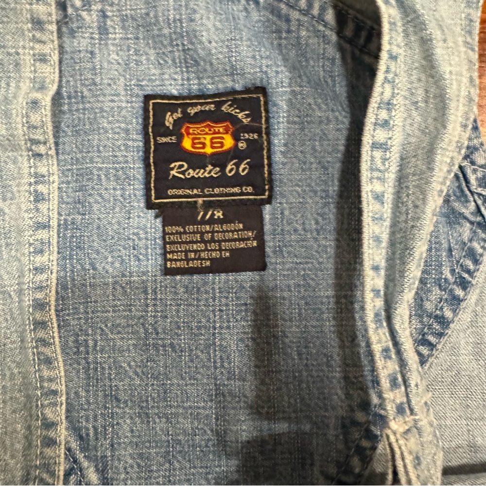 Vintage 90s Route 66 Denim Shortalls 7/8 Retro Grunge Y2K Indie Cottagecore - Picture 3 of 7